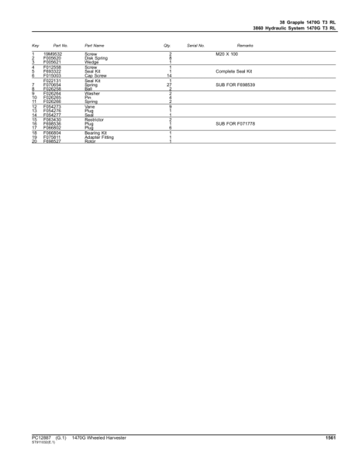 John Deere 1470G T3 Wheeled Harvesters (SN 002002 - 002291) Parts Catalog Manual - PC12887 - Image 4