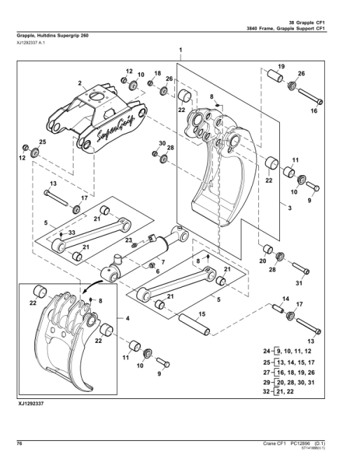 John Deere CF1 Forwarder Cranes Parts Catalog Manual - PC12896 - Image 2