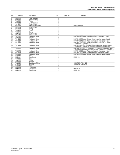 John Deere CH6 Crane Attachments Parts Catalog Manual - PC12900 - Image 2