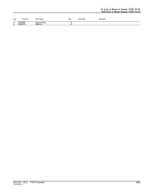 John Deere 1110G T2 FFC Forwarders (SN C004201-004458) Parts Catalog Manual - PC13191 - Image 2