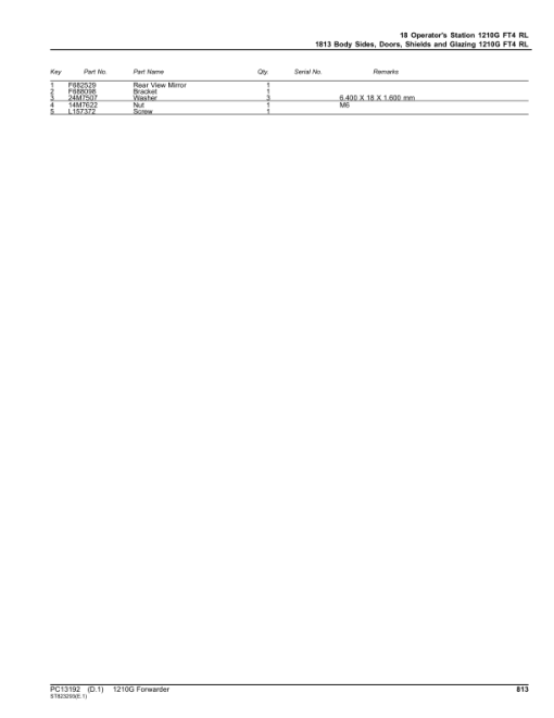 John Deere 1210G FT4 RL Forwarders (SN F002101-002413) Parts Catalog Manual - PC13192 - Image 2