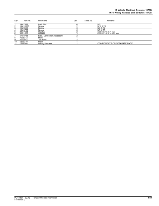 John Deere 1070G Harvester (SN F002501-002516) Parts Catalog Manual - PC13427 - Image 2