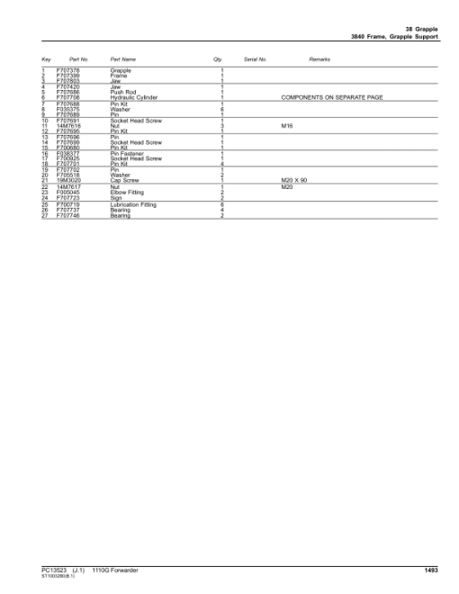 John Deere 1110G FT4 FFC Forwarders (SN L004459-) Parts Catalog Manual - PC13523 - Image 2