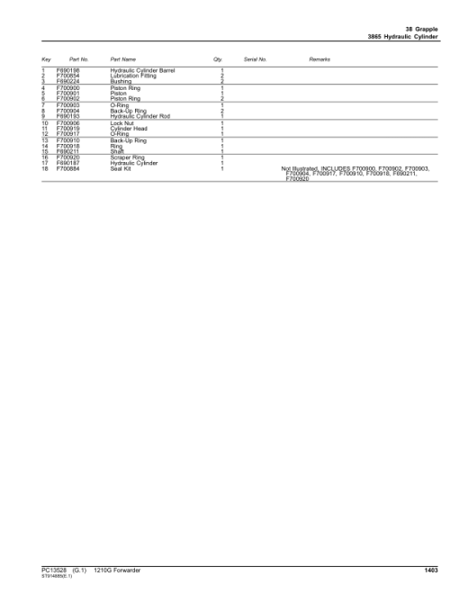 John Deere 1210G T2 FFC Forwarders (SN C002509-) Parts Catalog Manual - PC13528 - Image 2