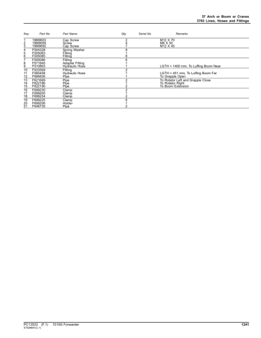 John Deere 1510G T2 FFC Forwarders (SN C004181-) Parts Catalog Manual - PC13533 - Image 2