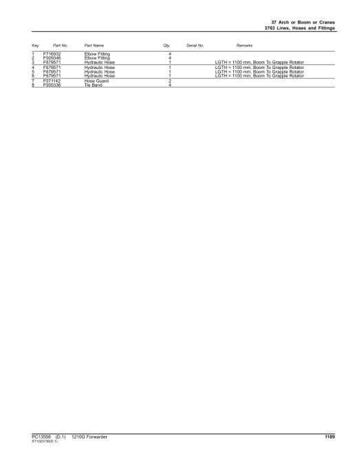 John Deere 1210G FT4 RL Forwarders (SN L002414-002508) Parts Catalog Manual - PC13556 - Image 2