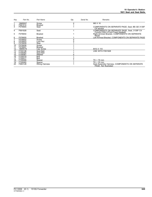 John Deere 1510G FT4 RL Forwarders (SN L004011-004180) Parts Catalog Manual - PC13558 - Image 3