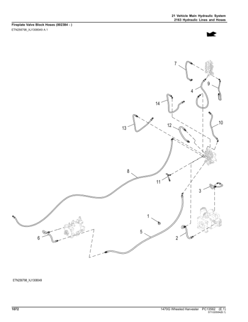 John Deere 1470G Wheeled Harvesters (SN L002211-002291) Parts Catalog Manual - PC13562 - Image 2