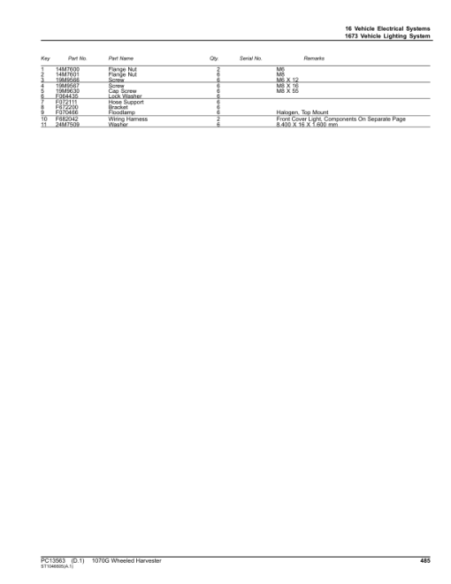 John Deere 1070G Forwarders (SN 1WJ1070G_ _F004403-) Parts Catalog Manual - PC13563 - Image 2