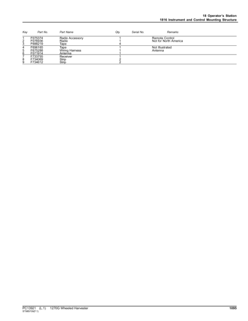 John Deere 1270G 6W Wheeled Harvesters (SN 1WJ1270G_ _D004999-) Parts Catalog Manual - PC13921 - Image 4