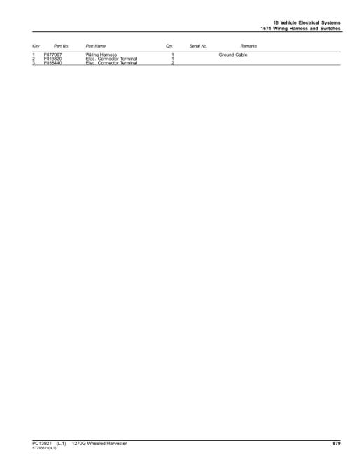 John Deere 1270G 6W Wheeled Harvesters (SN 1WJ1270G_ _D004999-) Parts Catalog Manual - PC13921 - Image 3