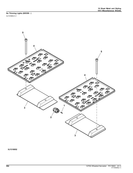 John Deere 1270G 8W Wheeled Harvesters (SN 1WJ1270G_ _L004999-) Parts Catalog Manual - PC13922 - Image 3