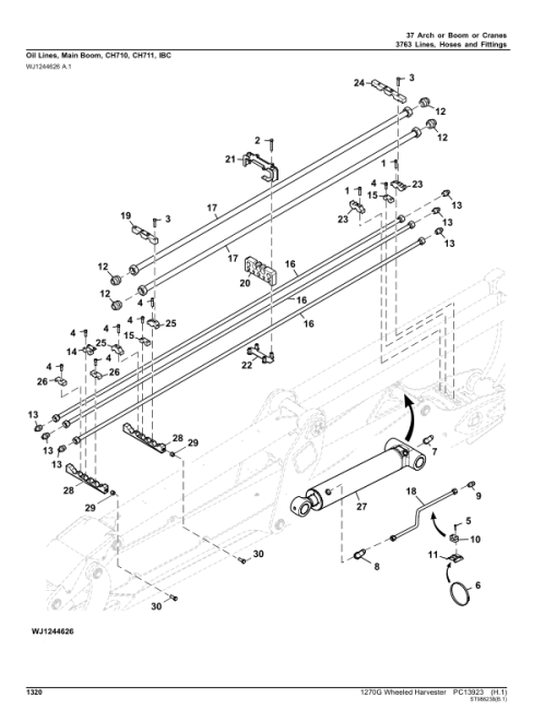 John Deere 1270G FT4 T2 8W Wheeled Harvesters (SN 1WJ1270G__C004999-) Parts Catalog Manual - PC13923 - Image 2