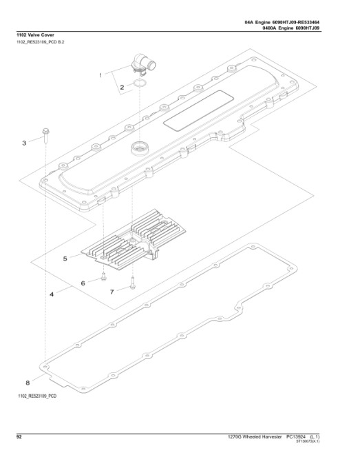 John Deere 1270G FT4 T3 8W Wheeled Harvesters (SN 1WJ1270G__D004999-) Parts Catalog Manual - PC13924 - Image 4