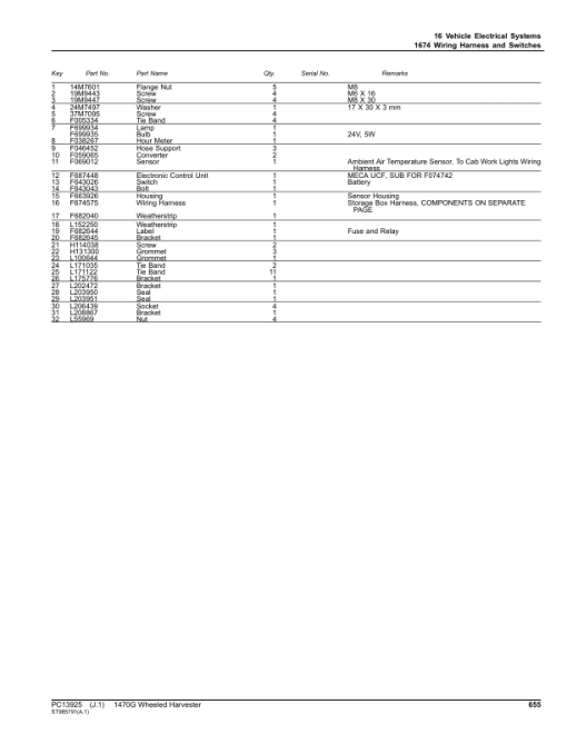 John Deere 1470G STAGE V Wheeled Harvesters (SN 1WJ1470G_ _L002292-) Parts Catalog Manual - PC13925 - Image 4