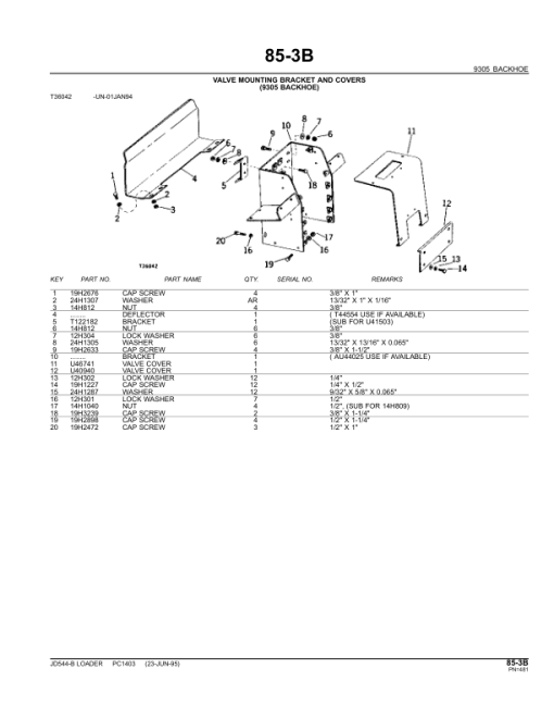 John Deere 544B Loaders Parts Catalog Manual - PC1403 - Image 2