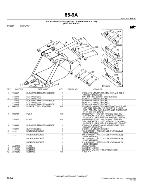 John Deere 544B Loaders Parts Catalog Manual - PC1403 - Image 4