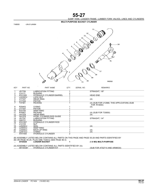 John Deere 644B Loaders Parts Catalog Manual - PC1404 - Image 2