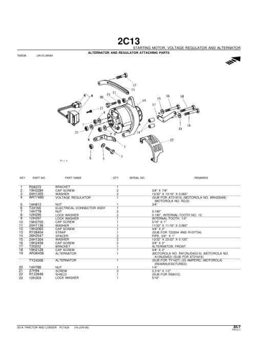 John Deere 301A Tractors Parts Catalog Manual - PC1429 - Image 2