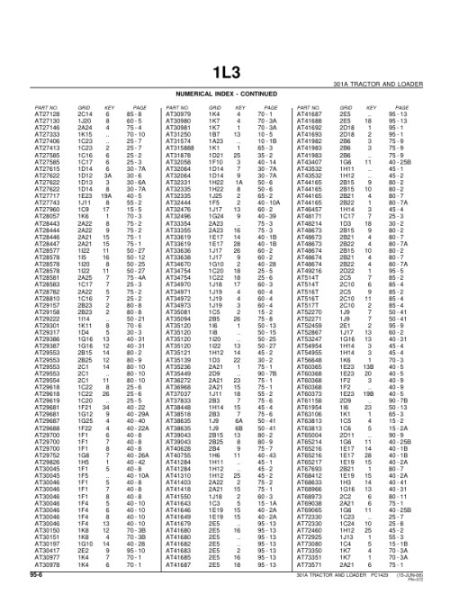 John Deere 301A Tractors Parts Catalog Manual - PC1429 - Image 4