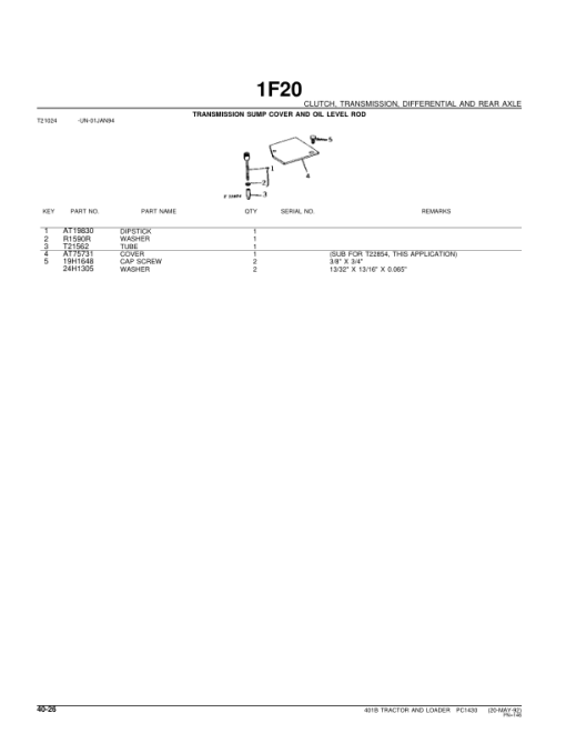 John Deere 401B Tractors Parts Catalog Manual - PC1430 - Image 2