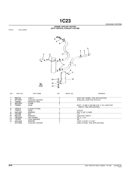 John Deere 401B Tractors Parts Catalog Manual - PC1430 - Image 3