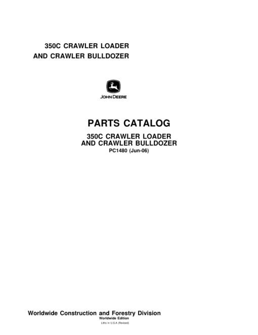 John Deere 350C Crawlers Parts Catalog Manual - PC1480