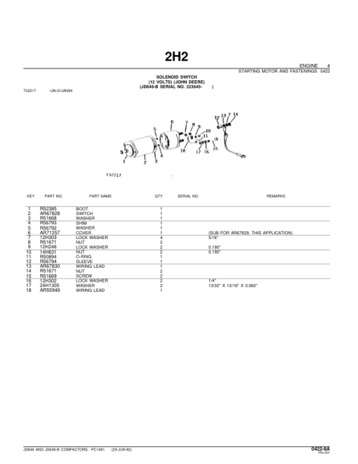 John Deere 646, 646B Compactors Parts Catalog Manual - PC1481 - Image 2