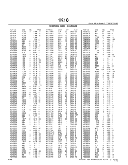 John Deere 646, 646B Compactors Parts Catalog Manual - PC1481 - Image 3