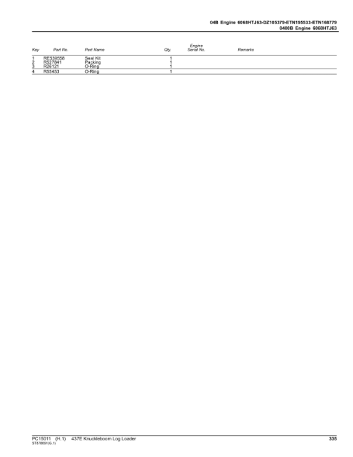 John Deere 437E Knuckleboom Loader (SN 1T0437E_F291461-) Parts Catalog Manual - PC15011 - Image 4