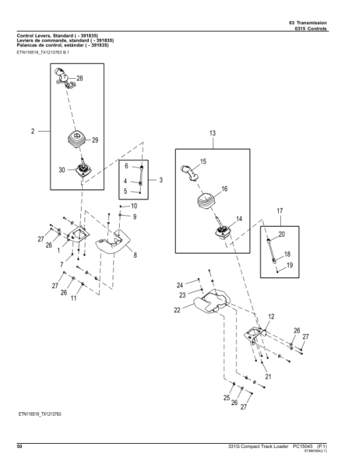 John Deere 331G Skid Steers (SN 1T0331G_ F300253-387880) Parts Catalog Manual - PC15045 - Image 2