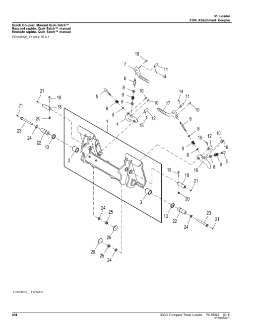 John Deere 333G Skid Steers (SN 1T0333G_F300253-) Parts Catalog Manual - PC15047 - Image 2