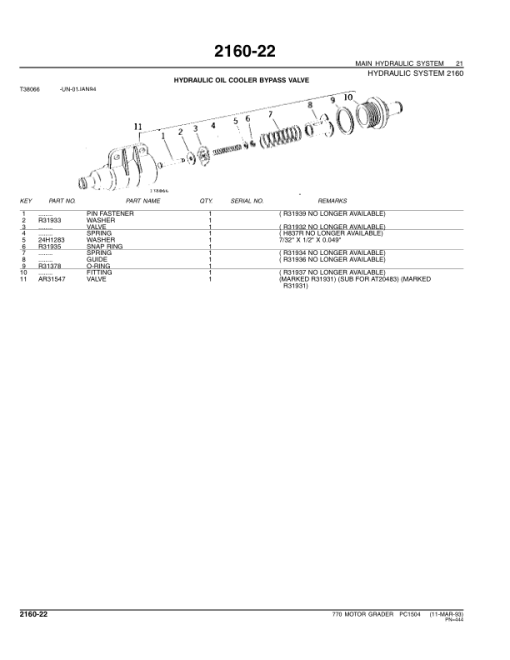 John Deere 770 Motor Graders Parts Catalog Manual - PC1504 - Image 4