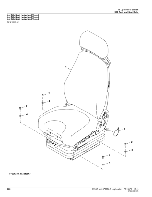 John Deere 3756G, 3756GLC Log Loaders (SN 1FF3756G__F376001-) Parts Catalog Manual - PC15073 - Image 2