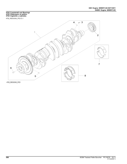 John Deere 853M Tracked Feller Bunchers (SN F293917- & L343918-) Parts Catalog Manual - PC15076 - Image 2