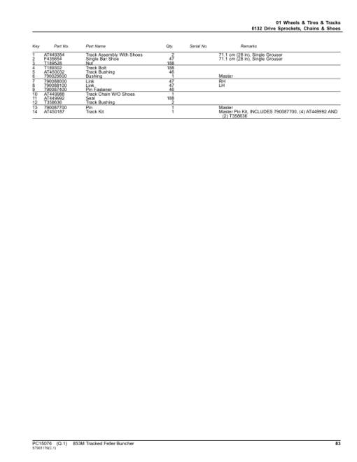 John Deere 853M Tracked Feller Bunchers (SN F293917- & L343918-) Parts Catalog Manual - PC15076 - Image 3