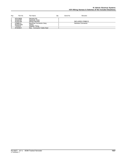 John Deere 853MH Tracked Harvesters (SN F293764 - & L343926-) Parts Catalog Manual - PC15077 - Image 2