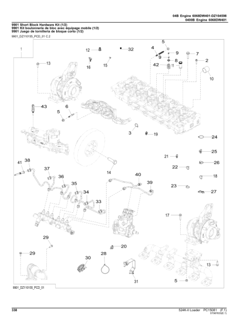 John Deere 524K Loaders (SN 1DW524KX_ _F677549-) Parts Catalog Manual - PC15081 - Image 4