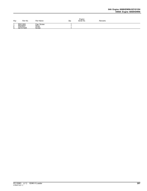 John Deere 624K Series II Loaders (SN 1DW624K__ _F677549-) Parts Catalog Manual - PC15083 - Image 2