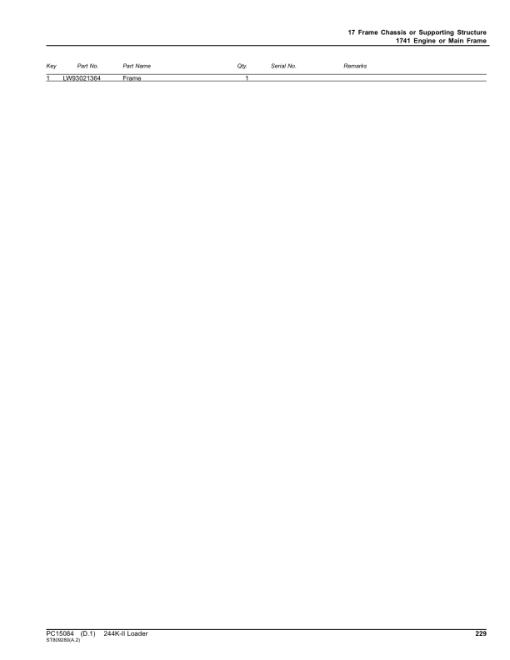 John Deere 244K-II Loaders (SN 1LU244KT_B042870-) Parts Catalog Manual - PC15084 - Image 2