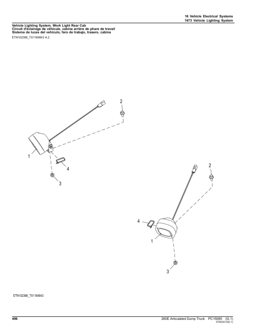 John Deere 260E Articulated Dump Trucks (SN D677827-708124) Parts Catalog Manual - PC15085 - Image 2