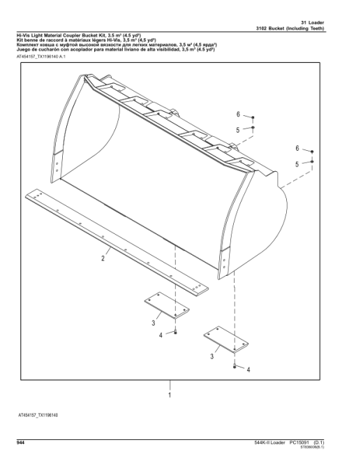 John Deere 544K Loaders (SN 1DW544KX_ _D677549-) Parts Catalog Manual - PC15091 - Image 2