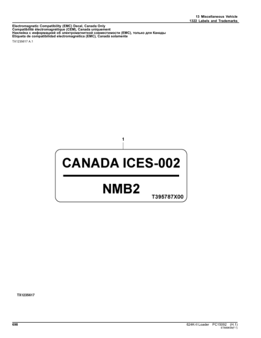 John Deere 624K Loaders (SN C677549- & D677549-) Parts Catalog Manual - PC15092 - Image 2