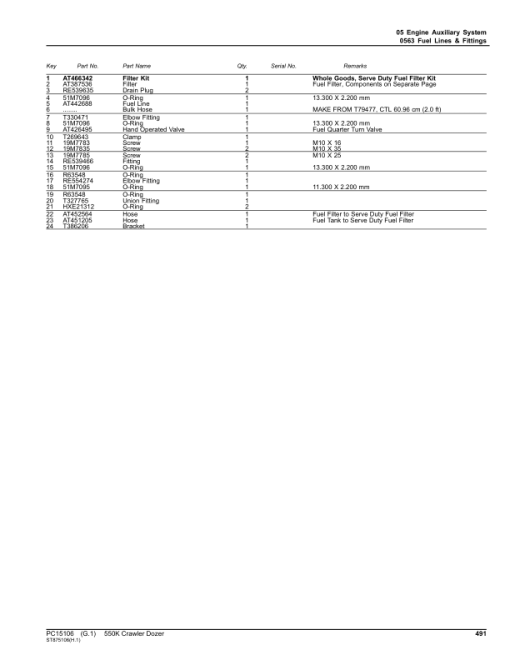 John Deere 550K Crawler Dozers (SN 1T0550KK_ _F305398-) Parts Catalog Manual - PC15106 - Image 3