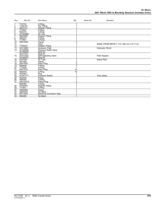 John Deere 550K Crawler Dozers (SN 1T0550KK_ _F305398-) Parts Catalog Manual - PC15106 - Image 4