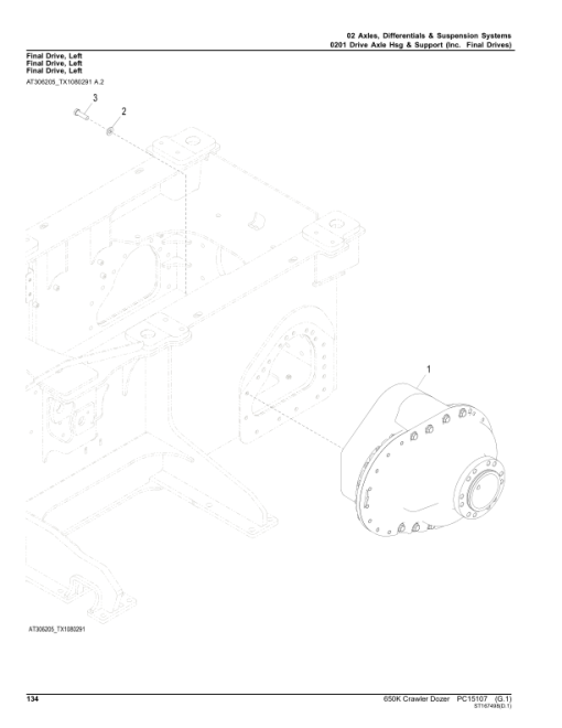 John Deere 650K Crawler Dozers (SN 1T0650KK_ _F305399-) Parts Catalog Manual - PC15107 - Image 3