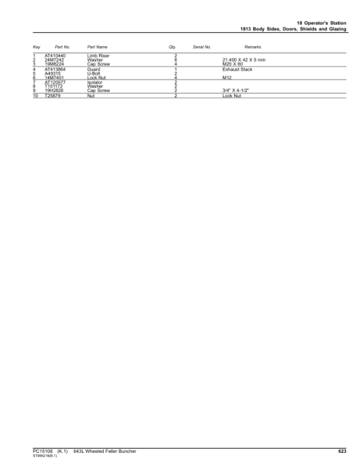 John Deere 643L Wheeled Feller Bunchers (SN 1DW643LX_ _D679126-) Parts Catalog Manual - PC15108 - Image 2