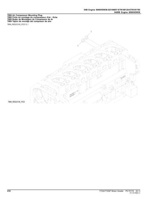 John Deere 772G, 772GP Motor Graders (SN C678818 - & D678818 -) Parts Catalog Manual - PC15119 - Image 2