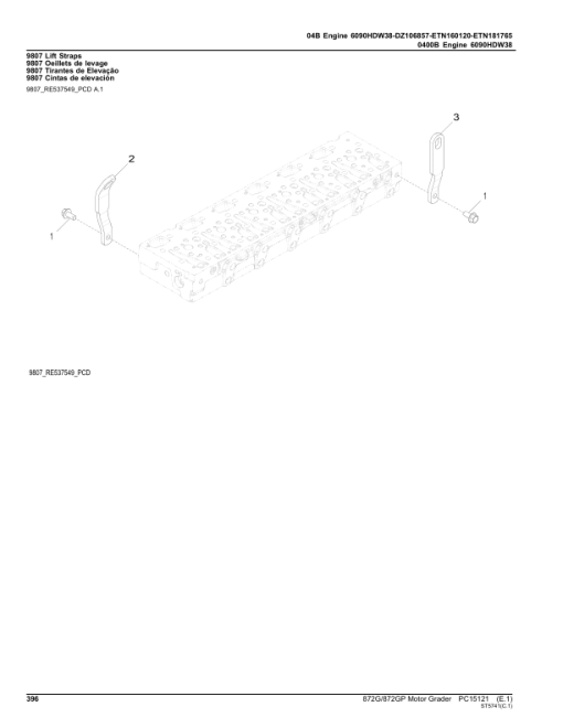 John Deere 872G, 872GP Motor Graders (SN C678818 - & D678818 -) Parts Catalog Manual - PC15121 - Image 4