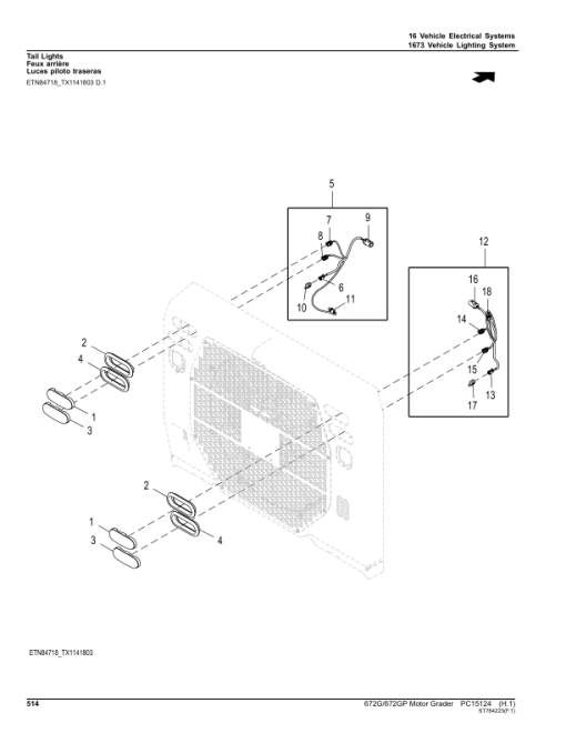 John Deere 672G, 672GP Motor Graders (SN 1DW672GX_ _F678818-) Parts Catalog Manual - PC15124 - Image 3